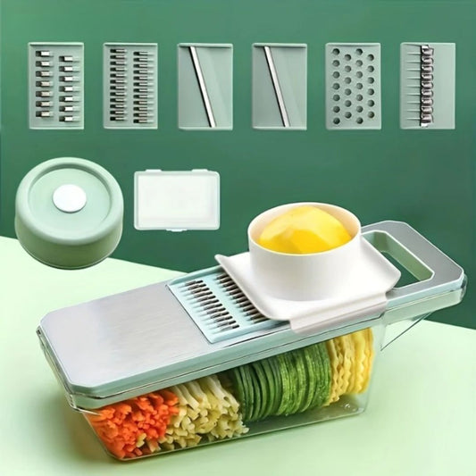 Mandoline pratique avec récipient